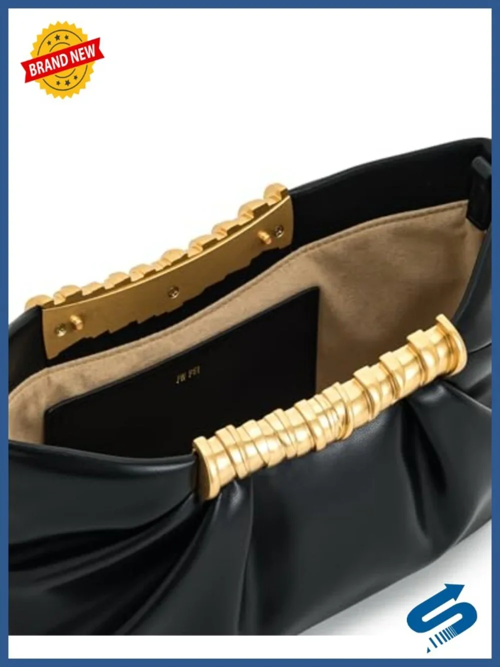Vegan Leather Pleated Clutch Crossbody Detachable Strap
